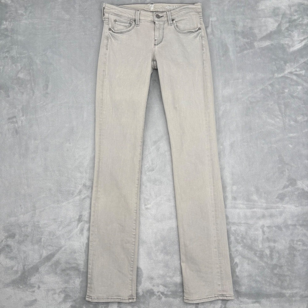 7 For All Mankind Straight Leg Jeans‎ Womens 26 (Fits 27x33) Grey Classic Preppy - Picture 4 of 10